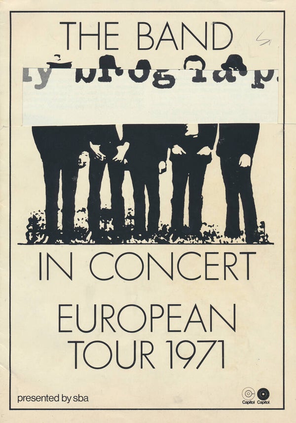 The Band - European Tour 1971 [Denmark] - Programme