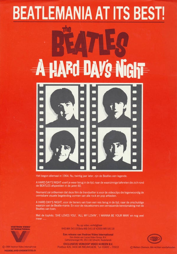 The Beatles - A Hard Day's Night - 1984 [Holland] - Sales Sheet