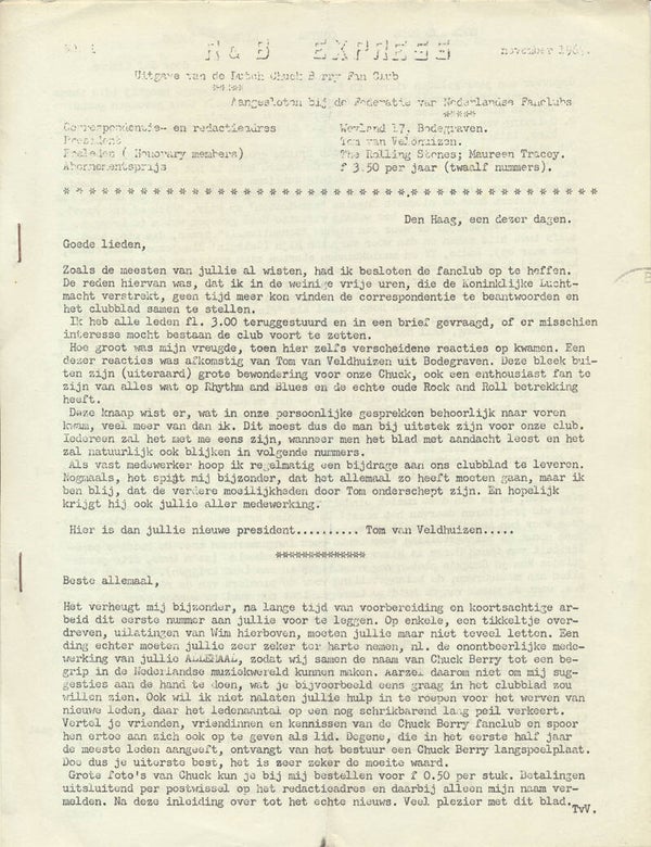 Chuck Berry - R&B Express issues 1, 2, 3, 4, 5 - November 1964 / Maart 1965 [Holland] - Magazines