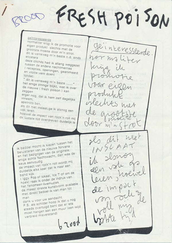 Herman Brood - Fresh Poison - April 1994 [Holland] - Press Release