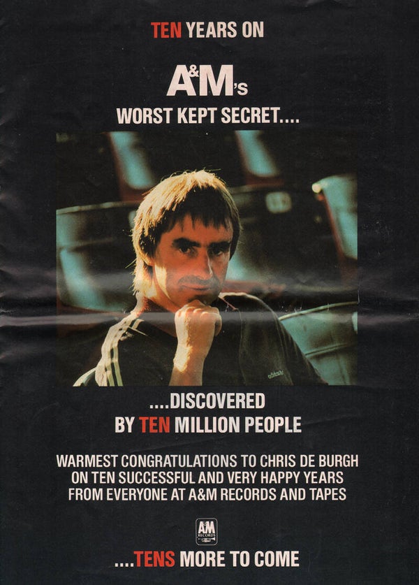 Chris de Burgh - Ten Years On - 1984 [USA] - Brochure