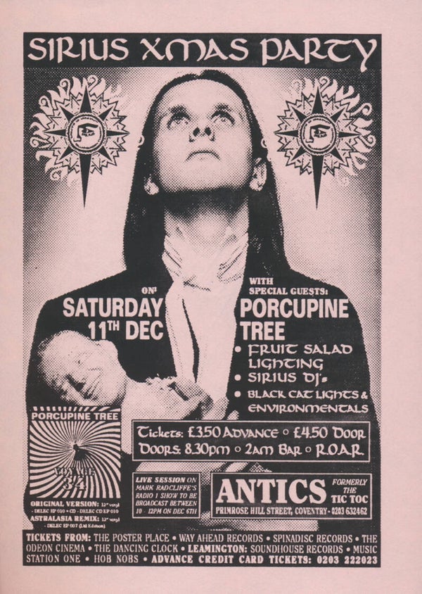 Porcupine Tree - Antics, Coventry, December 11, 1993 [UK] - Handbill