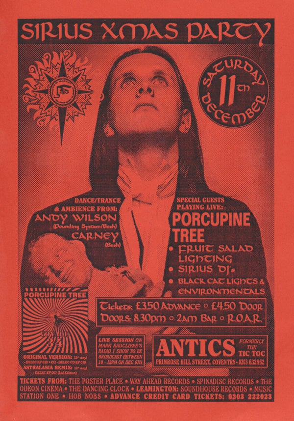 Porcupine Tree - Antics, Coventry, December 11, 1993 [UK] - Handbill