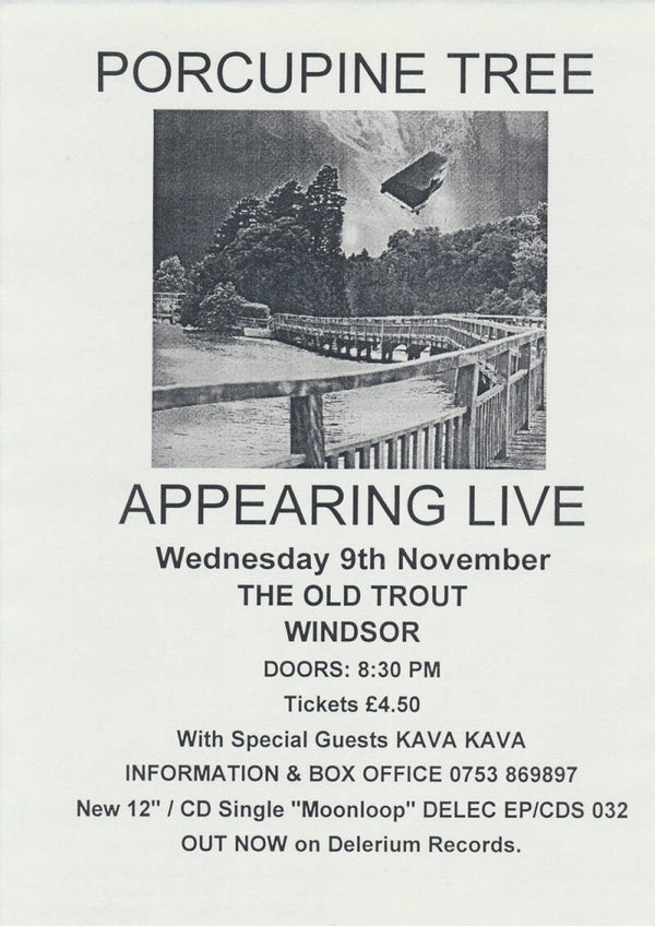 Porcupine Tree - The Old Trout, Windsor, November 9, 1994 [UK] - Handbill