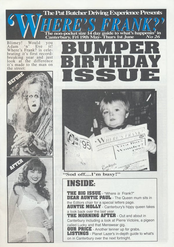 Porcupine Tree - Where's Frank? issue 26 - Penny Theatre, Canterbury, May 10, 1995 [UK] - Magazine