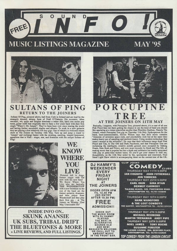 Porcupine Tree - Sound Info ! - May 1995 [UK] - Magazine