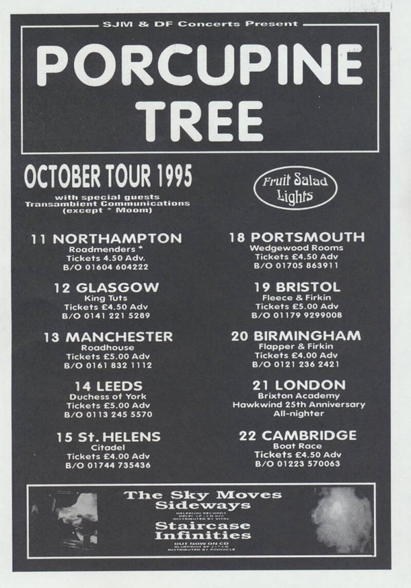 Porcupine Tree - October Tour 1995 [UK] - Handbill