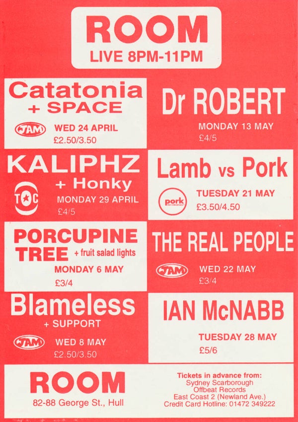 Porcupine Tree - Room, April-May 1996 [UK] - Handbill