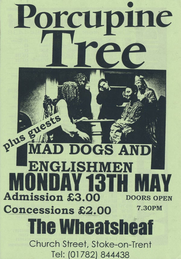 Porcupine Tree - The Wheatsheaf, Stoke, May 13, 1996 [UK] - Handbill