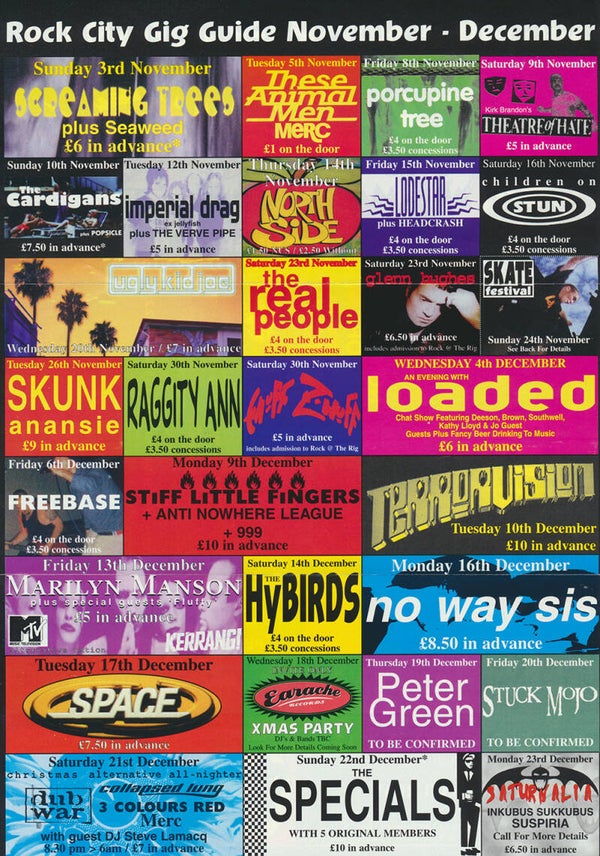 Porcupine Tree - Rock City Gig Guide - November/December 1996 [UK] - Programme