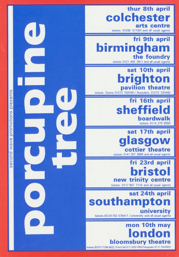 Porcupine Tree - April/May 1999 [UK] - Handbill