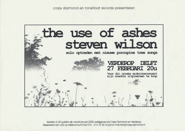 Porcupine Tree - The Use Of Ashes / Steven Wilson - February 27, 2000 [Holland] - Poster