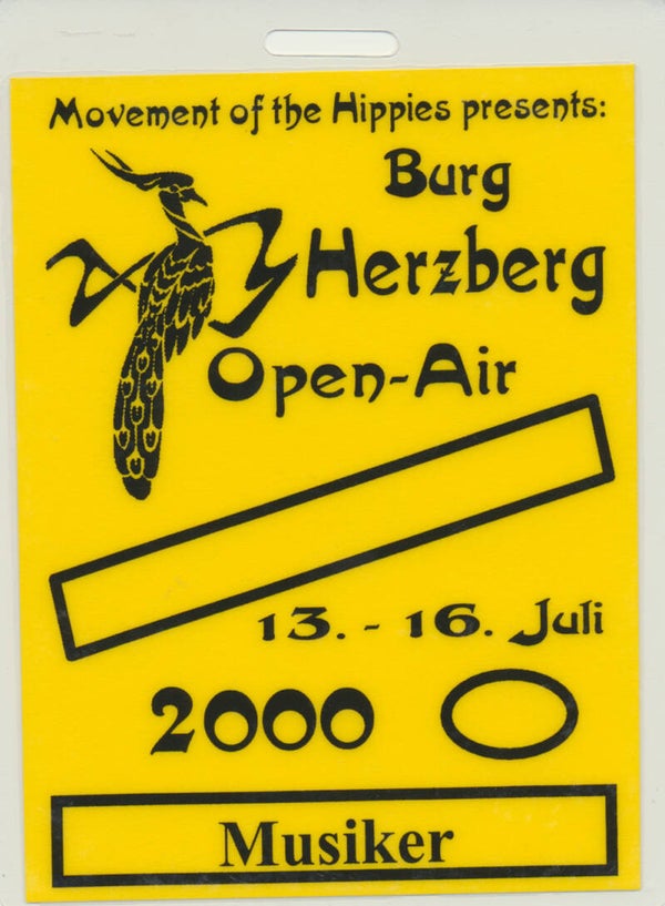 Porcupine Tree - Open Air, Burg Herzberg, July 15, 2000 [Germany] - Backstage Pass