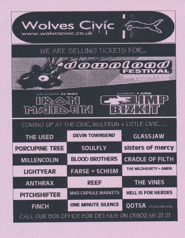 Porcupine Tree - Wolves Civic - 2003 [UK] - Handbill