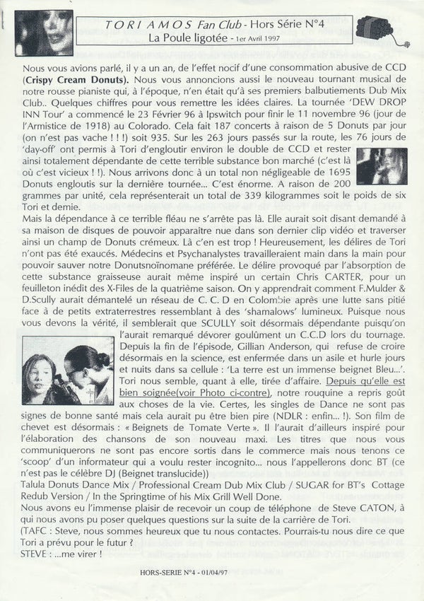 Tori Amos - Fan Club - Hors Série 4 - April 1, 1997 [France] - Magazine