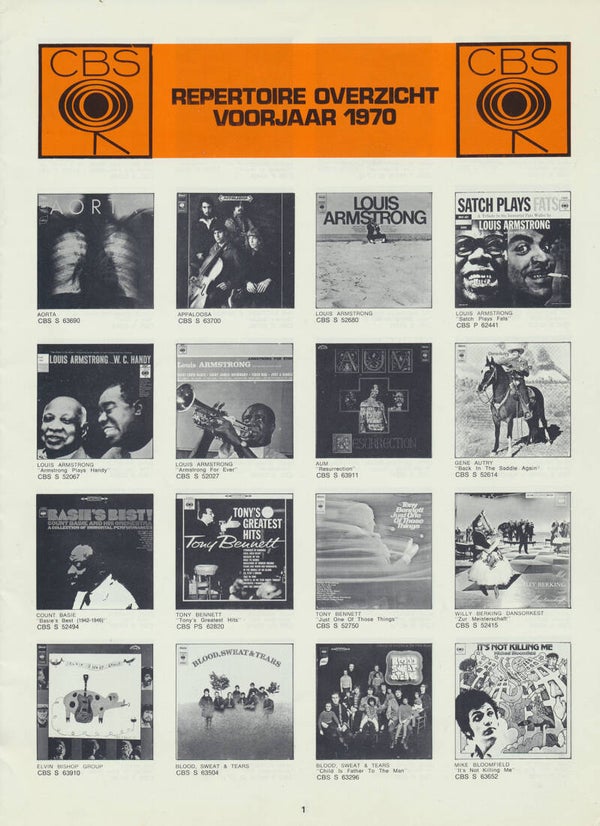 CBS - Repertoire Overzicht Voorjaar 1970 [Holland] - Brochure