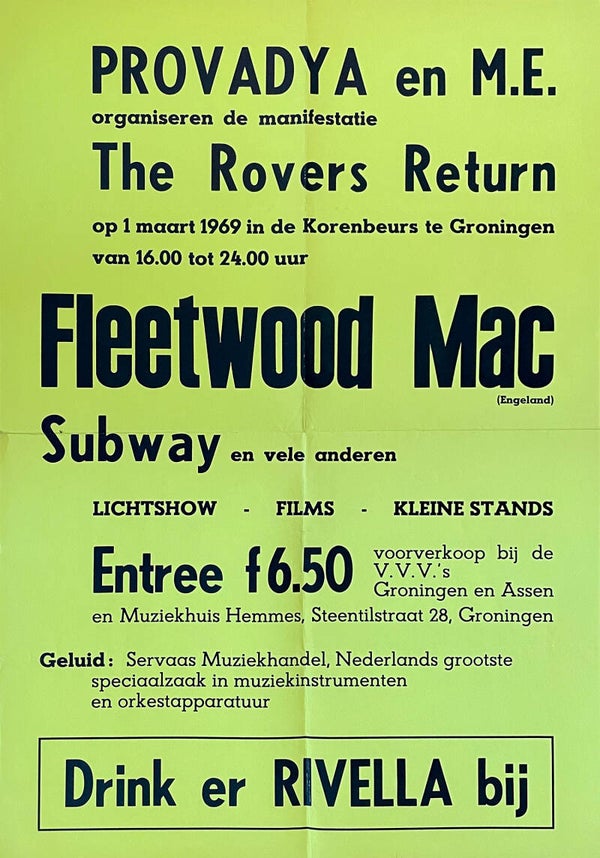 Fleetwood Mac - Groningen, March 1, 1969 [Holland] - Poster