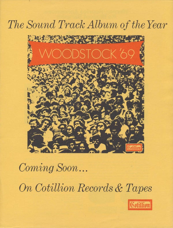 Woodstock '69 - Cotillion - 1970 [USA] - Sales Sheet