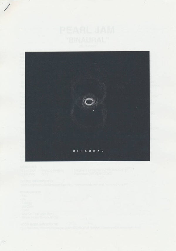 Pearl Jam - Binaural - 2000 [Holland] - Press Release
