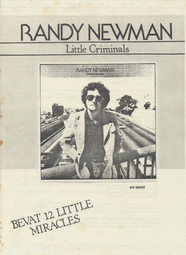 Randy Newman - Little Criminals - October 1977 [Holland] - Press Release