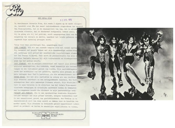 Kiss - Bio - Destroyer - April 12, 1976 [Holland] - Press Kit