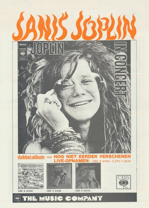 Janis Joplin - In Concert - CBS - June 1972 [Holland] - Sales Brochure