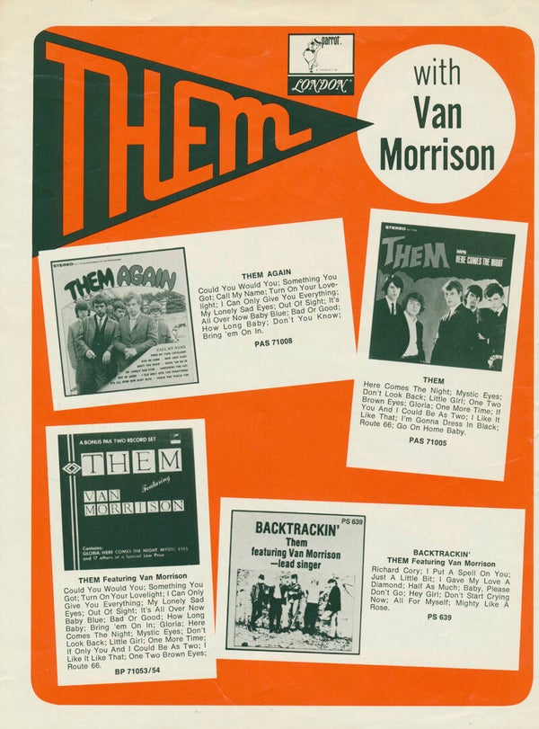 Van Morrison - Them - January 1975 [Holland] - Sales Sheet