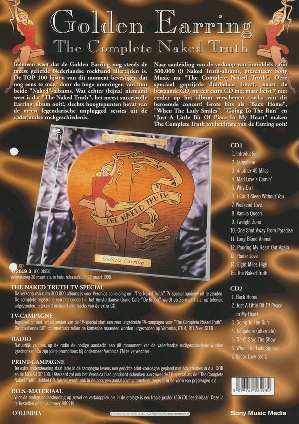 Golden Earring - The Complete Naked Truth - 1998 [Holland] - Sales Sheet