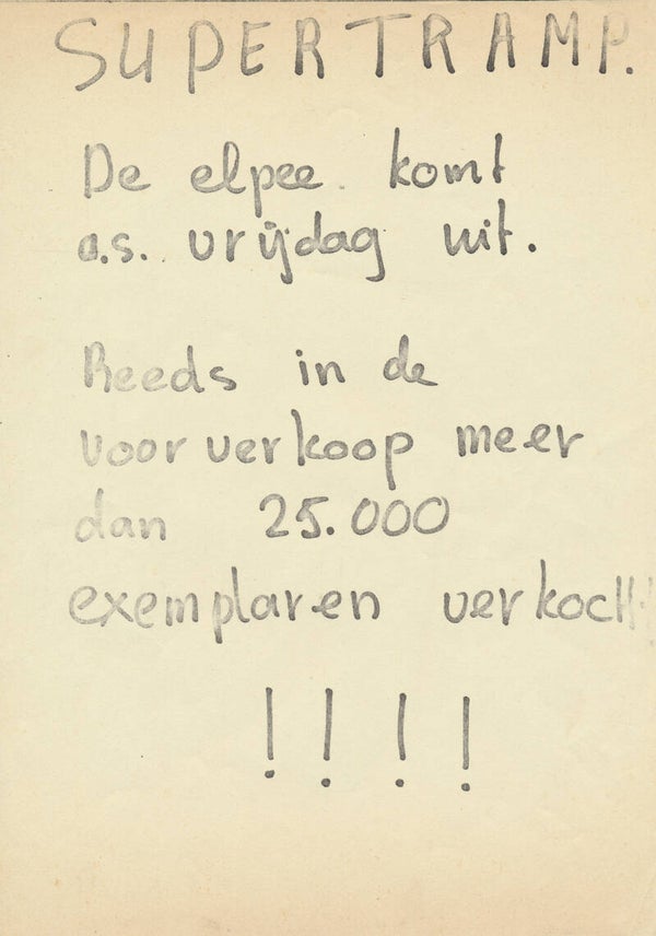 Supertramp - 1977 [Holland] - Press Release