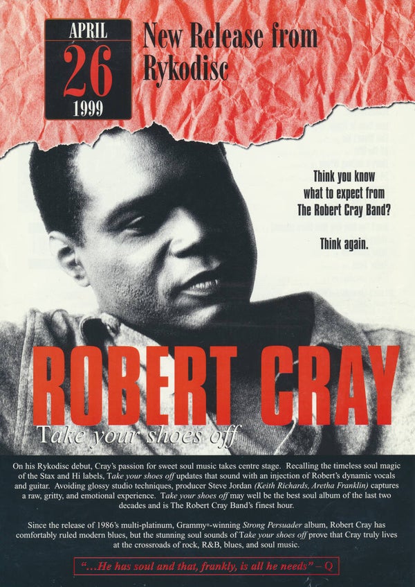 Robert Cray - Take Your Shoes Off - 1999 [UK] - Sales Sheet