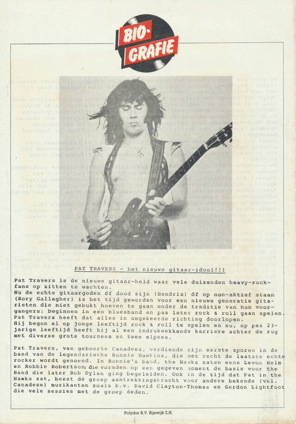 Pat Travers - Makin' Magic - 1977 [Holland] - Press Release