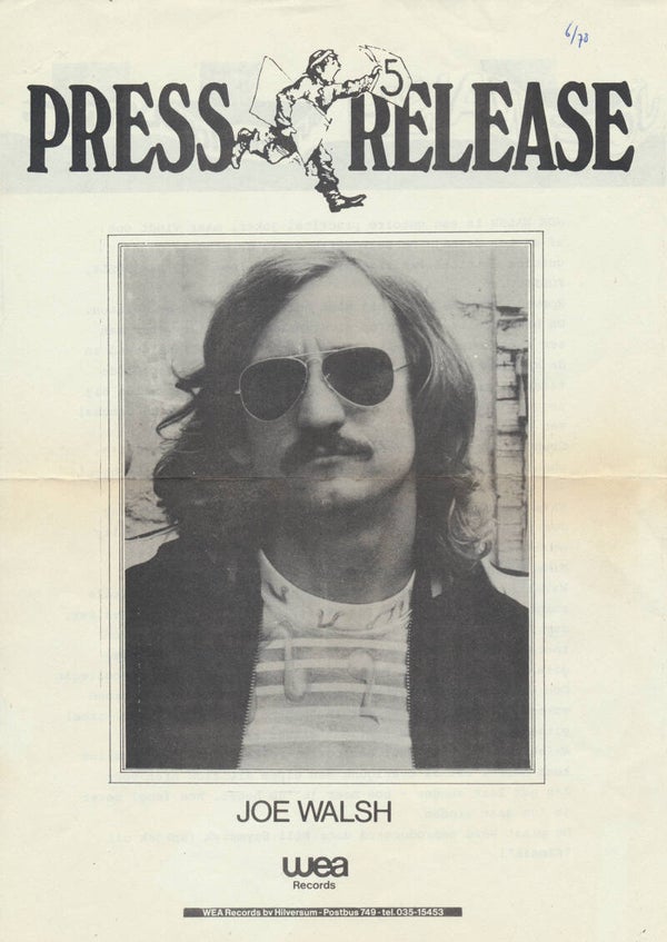 Joe Walsh - But Seriously, Folks - June 1978 [Holland] - Press Release
