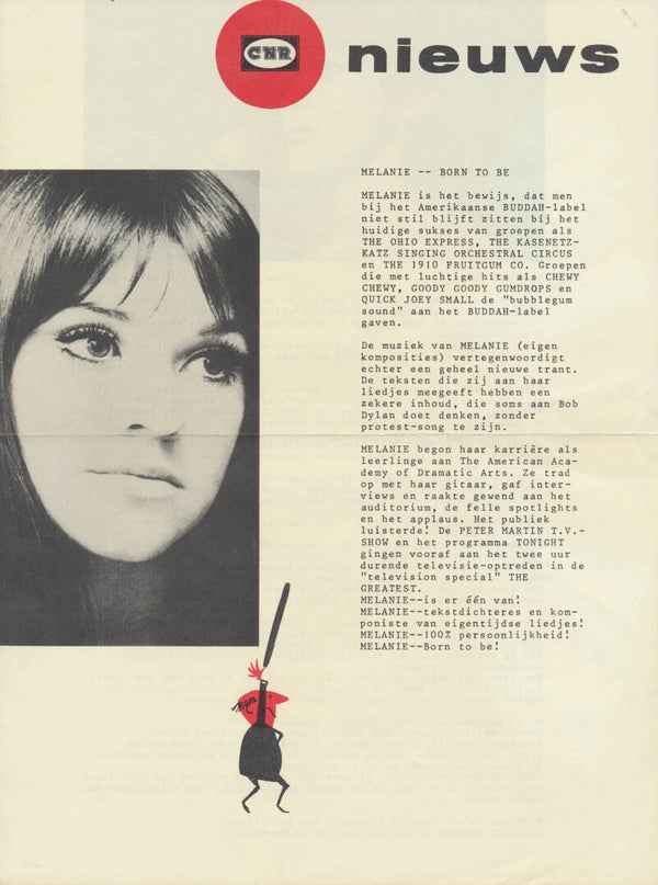 Melanie - Mireille Mathieu - CNR Nieuws - 1969 [Holland] - Press Release