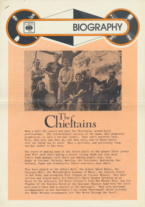 The Chieftains - Biography - 1978 [UK] - Press Release