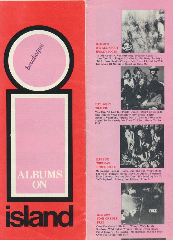 Albums On Island - 1969 [UK] - Publicity Poster Booklet