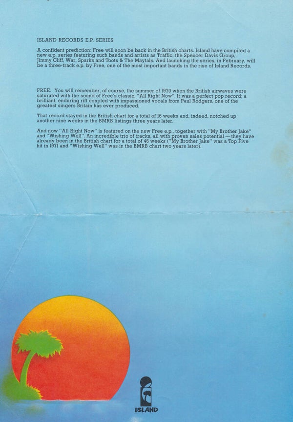 Free - Island Records E.P. Series - 1980s [UK] - Press Release