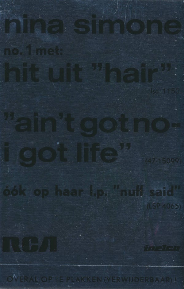 Nina Simone - Ain't Got No - I Got Life - 1968 [Holland] - Promotional Sticker