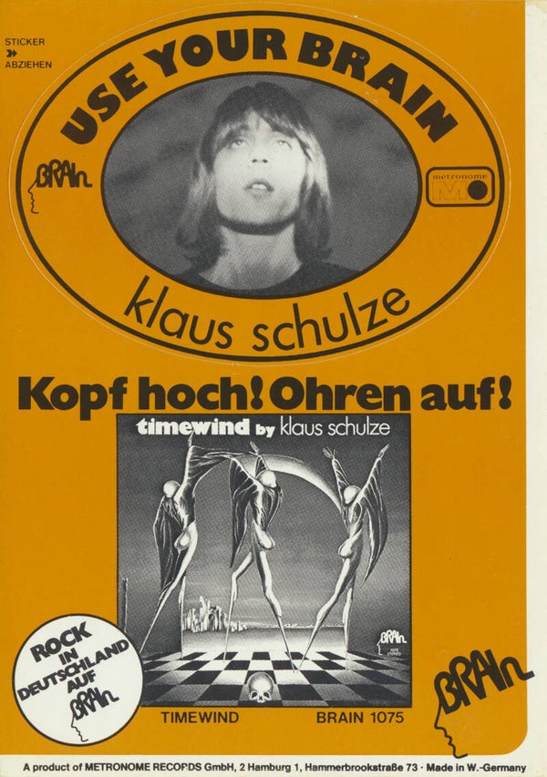 Klaus Schulze - Timewind - Brain - 1975 [Germany] - Promotional Sticker
