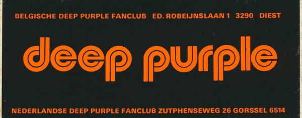 Deep Purple - Fanclub - 1970s [Holland/Belgium] - Promotional Sticker