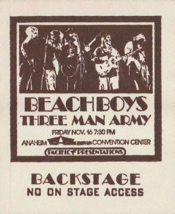 Beach Boys - Three Man Army - Anaheim - 1973 [USA] - Backstage Pass