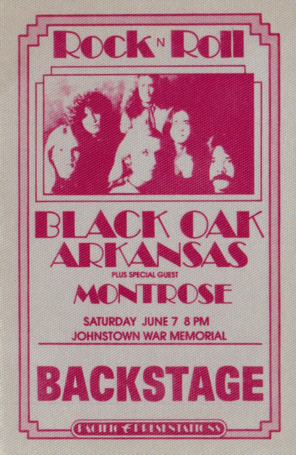 Black Oak Arkansas - Montrose - Johnstown - 1975 [USA] - Backstage Pass