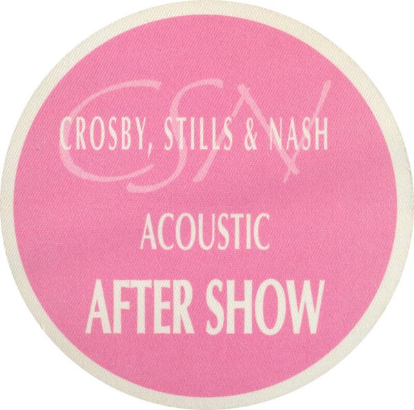 Crosby, Stills & Nash - Acoustic - After Show - 1991 [USA] - Backstage Pass