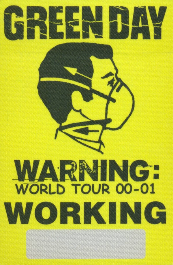 Green Day - World Tour 00-01 - Working - Yellow - 2000 [USA] - Backstage Pass