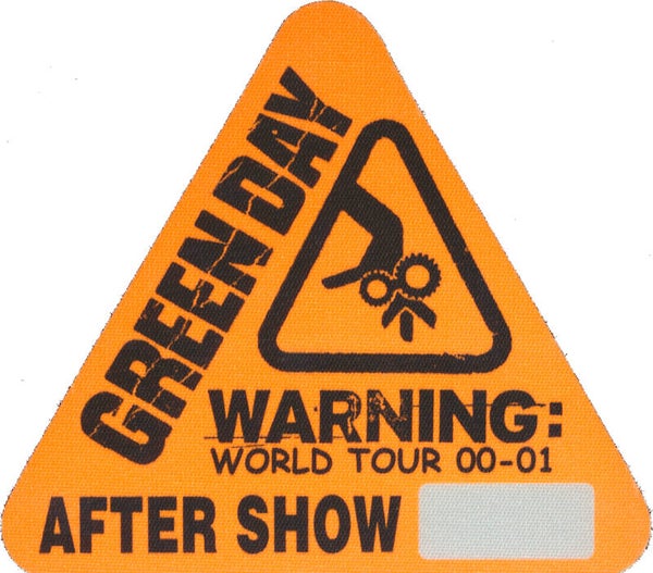 Green Day - World Tour 00-01 - After Show - Orange - 2000 [USA] - Backstage Pass