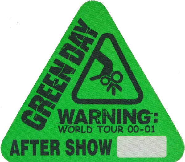 Green Day - World Tour 00-01 - After Show - Green - 2000 [USA] - Backstage Pass