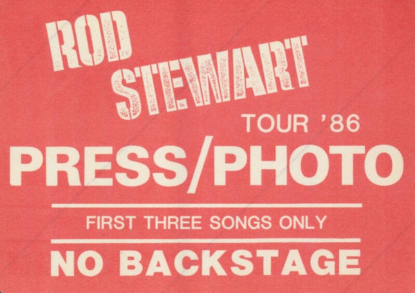 Rod Stewart - Tour '86 - Press/Photo - Red - 1986 [USA] - Backstage Pass