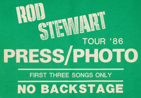 Rod Stewart - Tour '86 - Press/Photo - Green - 1986 [USA] - Backstage Pass
