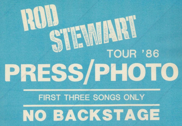 Rod Stewart - Tour '86 - Press/Photo - Blue - 1986 [USA] - Backstage Pass