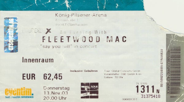 Fleetwood Mac - Oberhausen - 2003 [Germany] - Ticket Stub