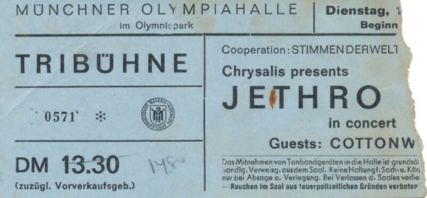 Jethro Tull - Led Zeppelin - 1973 [Germany] - Ticket Stub